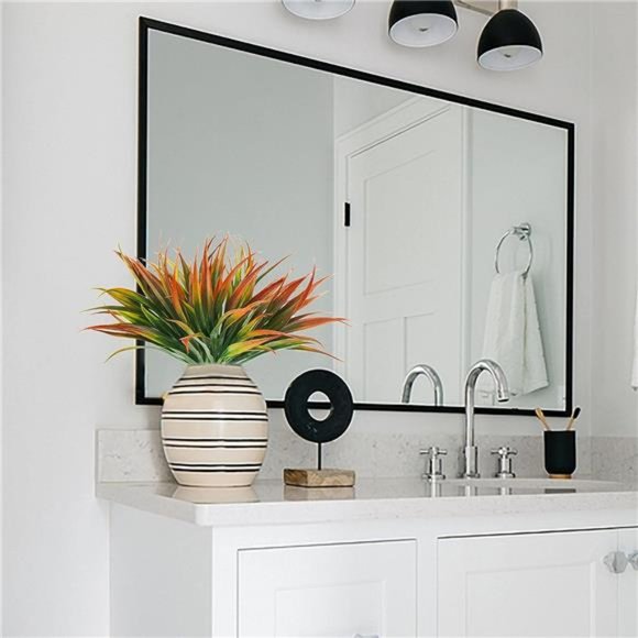 6Pcs Artificial Grass Fake Plants 17.3in Outdoor Plastic Plants UV Resistant - Picture 6 of 6